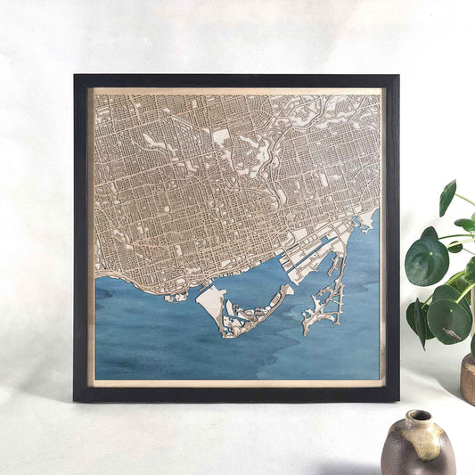 Toronto Wooden Map by CityWood - Custom Wood Map Art - Unique Laser Cut Engraved - Anniversary Gift