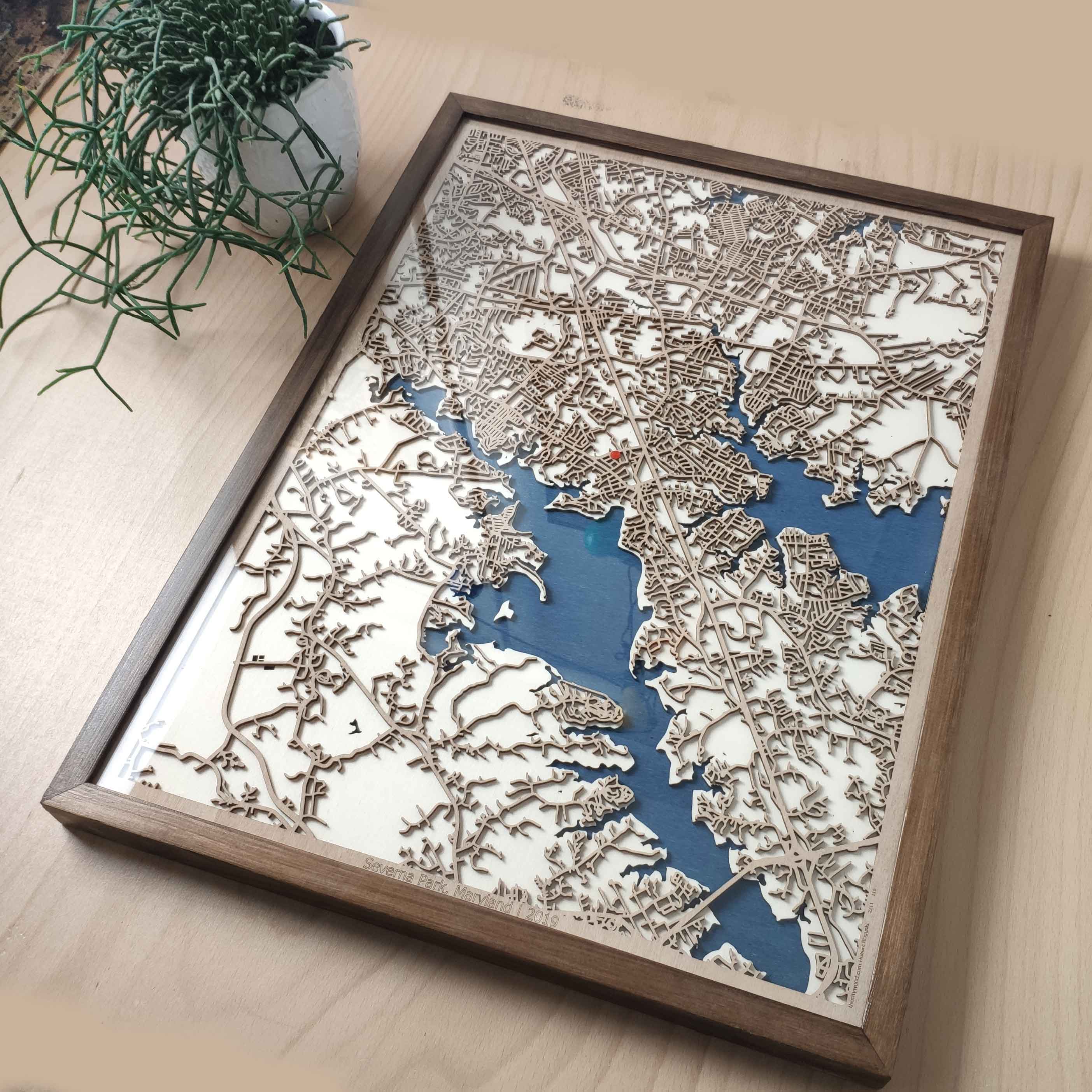 Handmade Memory Map Crafting Memories: Unique Personalized Wooden Maps for Anniversary ...