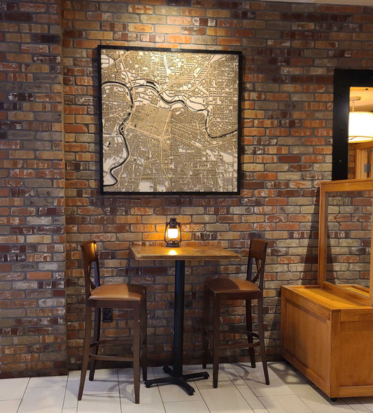 Sacramento Panel Wall Art Map:  A Custom Laser-Cut Map