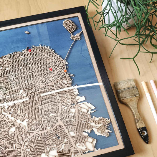 Unique Housewarming Gifts Personalized Wooden City Maps