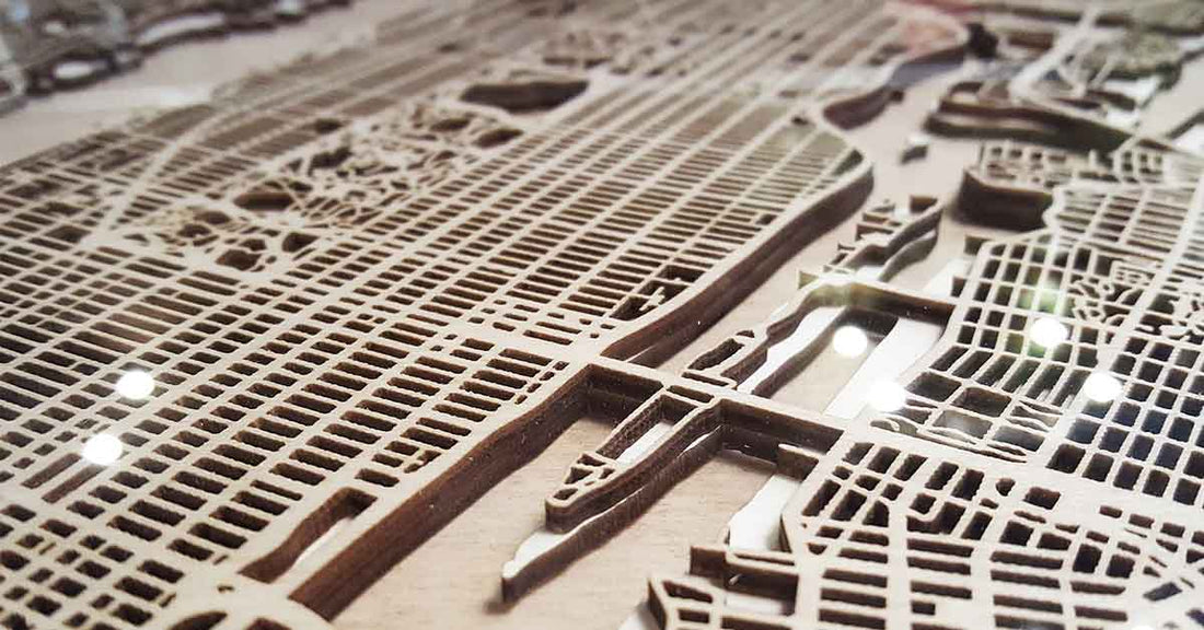New York CityWood Minimal Wooden map wood laser cut maps https://thecitywood.com/ CityWood is a wooden map artwork. City streets, water CityWood - Laser Cut Wooden Maps - Award Wining Design by architect and designer Hubert Roguski
