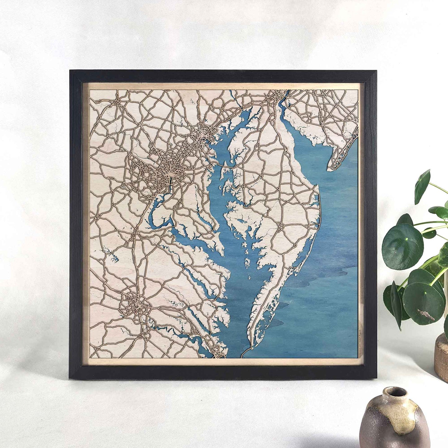 Chesapeake Bay Wooden Map