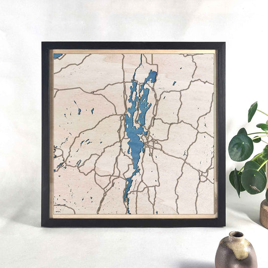 Lake Champlain Wooden Map