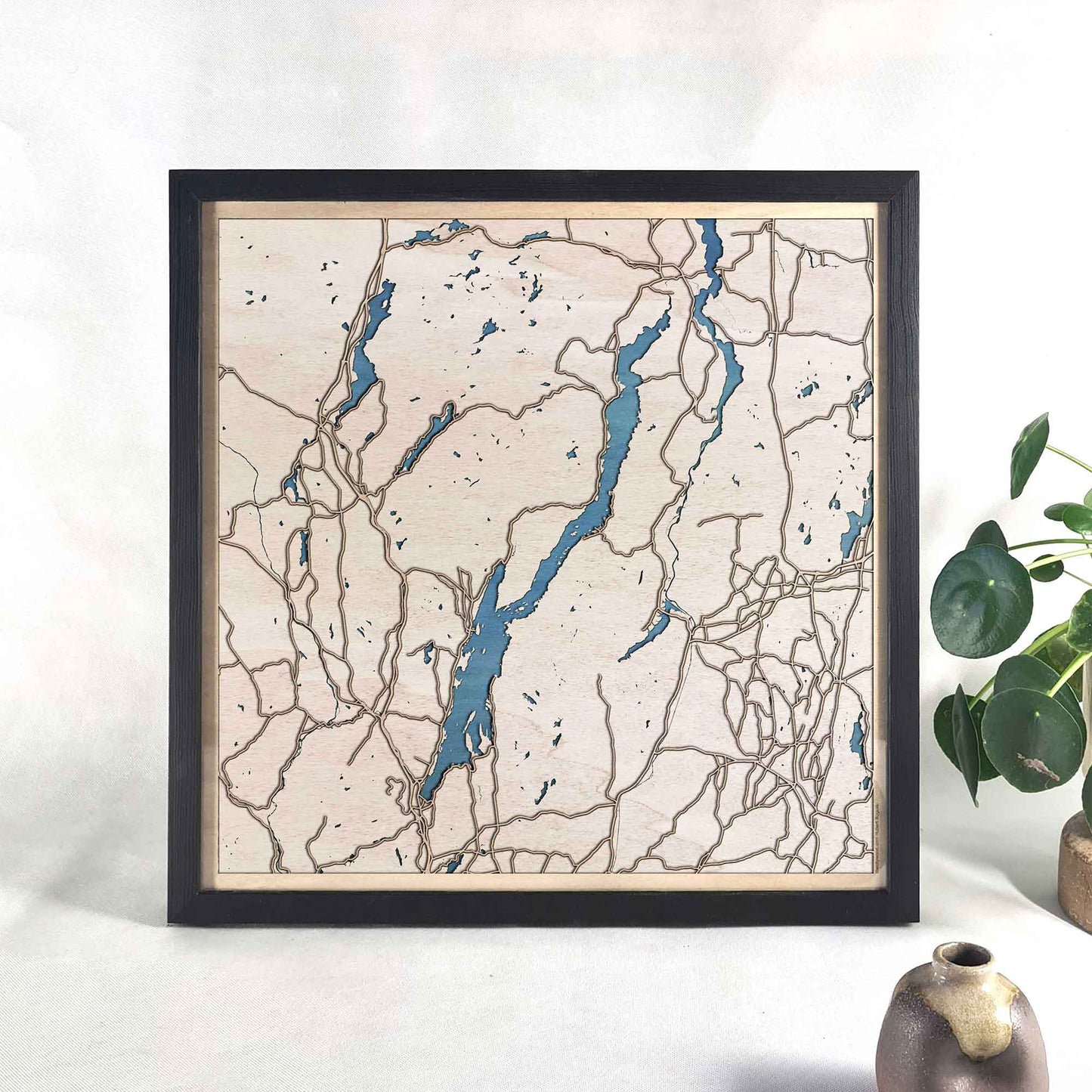 Lake George Wooden Map