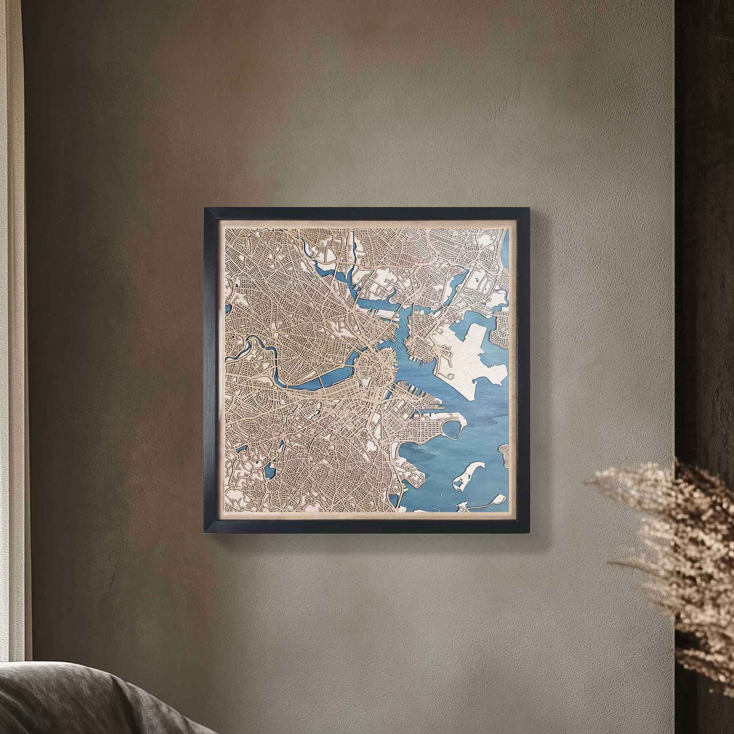 A stunning 3D laser cut map of Boston, perfect for decor or gifts.