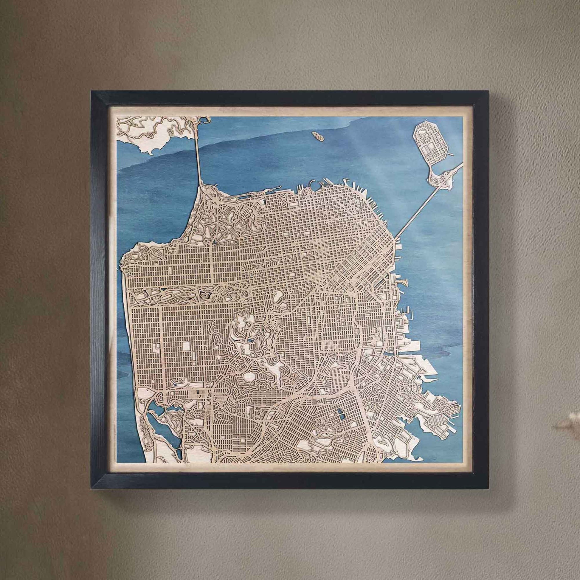 A stunning 3D laser cut map of San Francisco, perfect for decor or gifts.