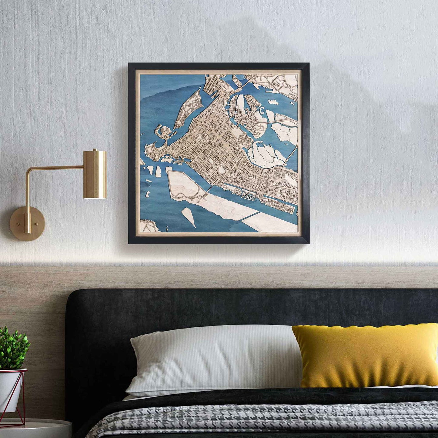 Abu Dhabi Wooden Map by CityWood - Custom Wood Map Art - Unique Laser Cut Engraved - Anniversary Gift