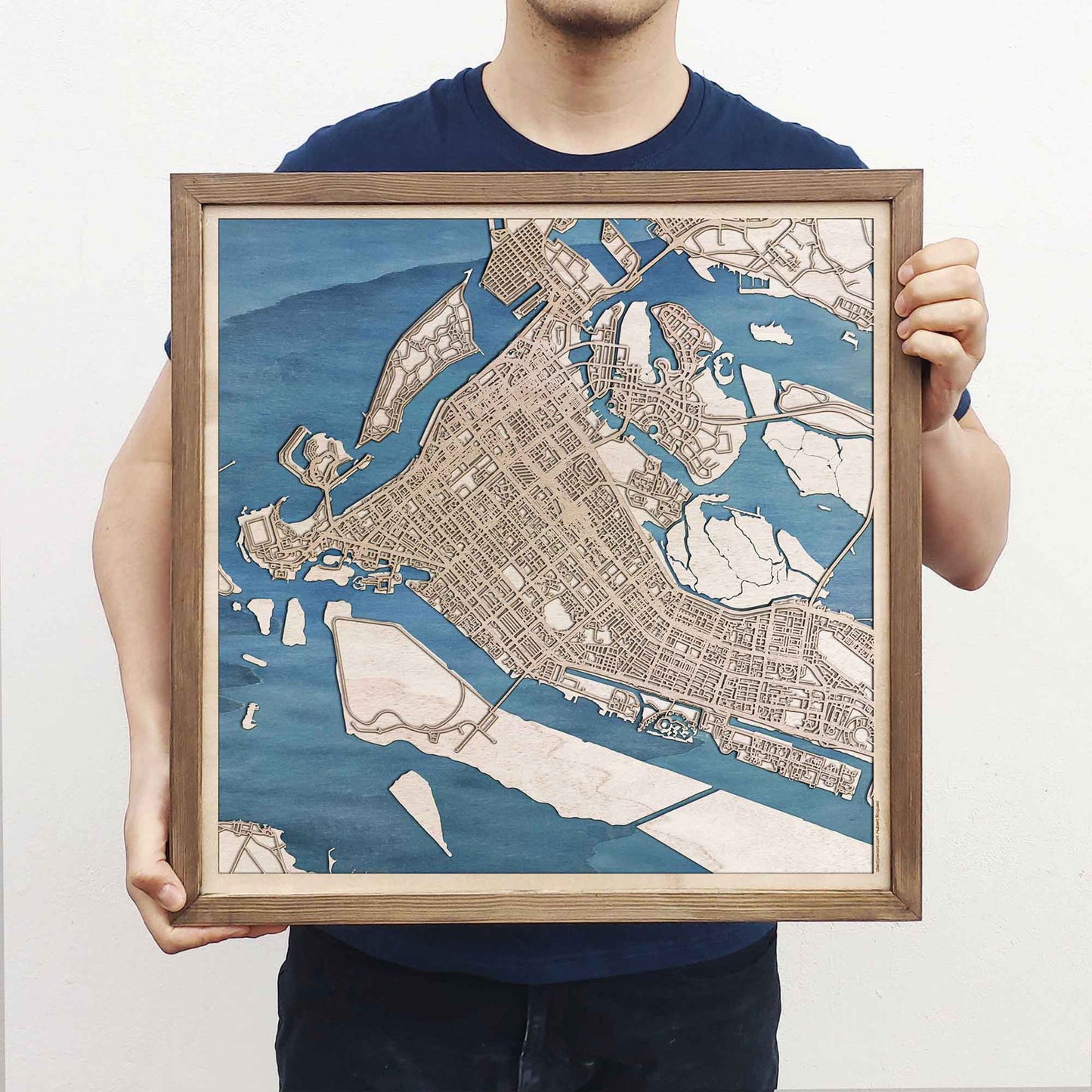 Abu Dhabi Wooden Map by CityWood - Custom Wood Map Art - Unique Laser Cut Engraved - Anniversary Gift