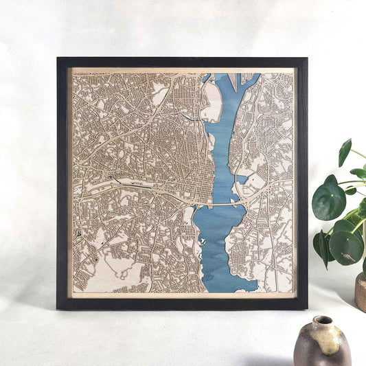 Alexandria Wooden Map by CityWood - Custom Wood Map Art - Unique Laser Cut Engraved - Anniversary Gift