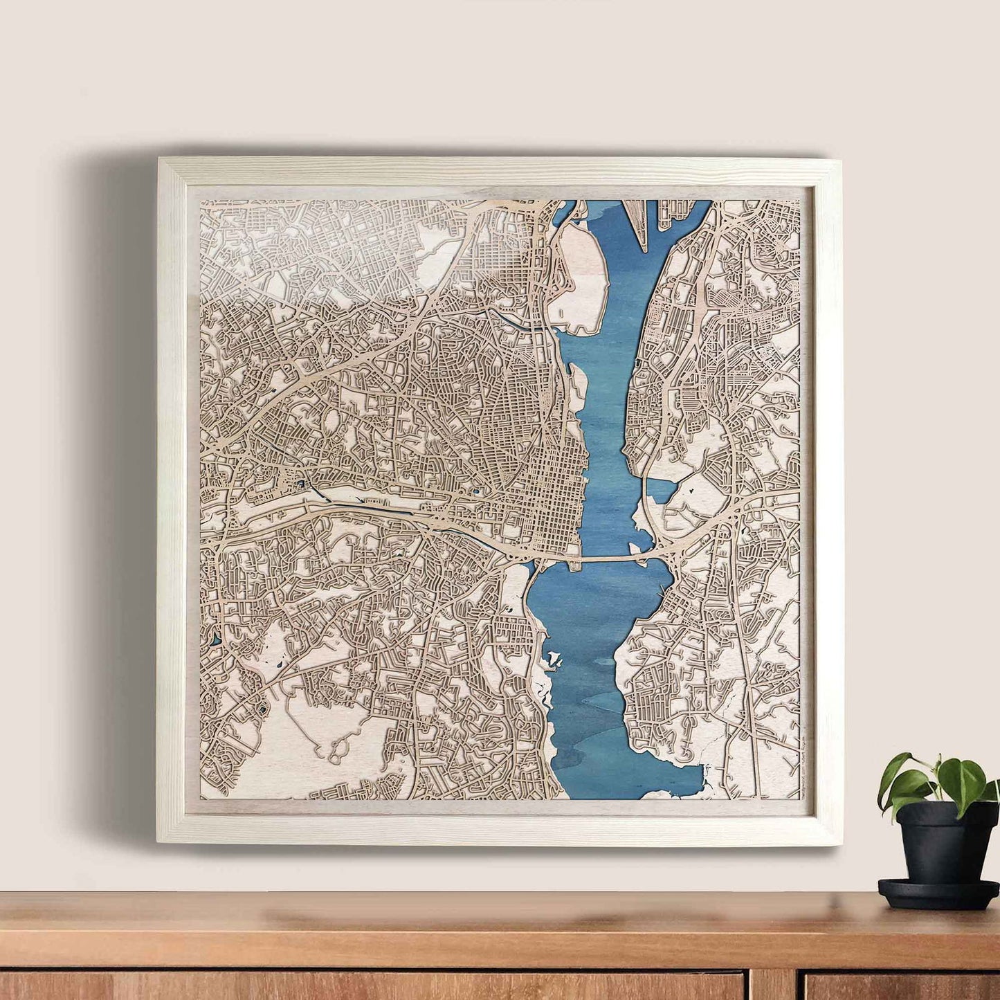 Alexandria Wooden Map by CityWood - Custom Wood Map Art - Unique Laser Cut Engraved - Anniversary Gift