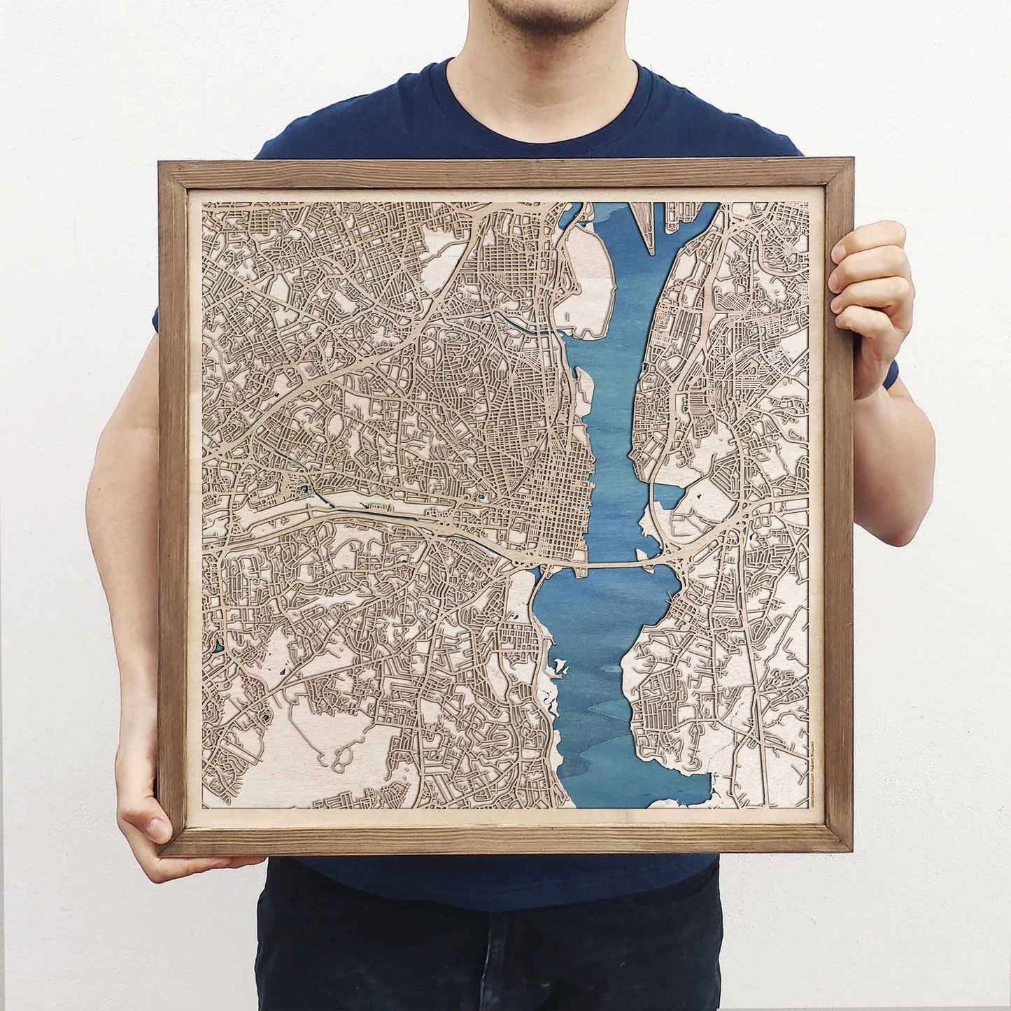 Alexandria Wooden Map by CityWood - Custom Wood Map Art - Unique Laser Cut Engraved - Anniversary Gift