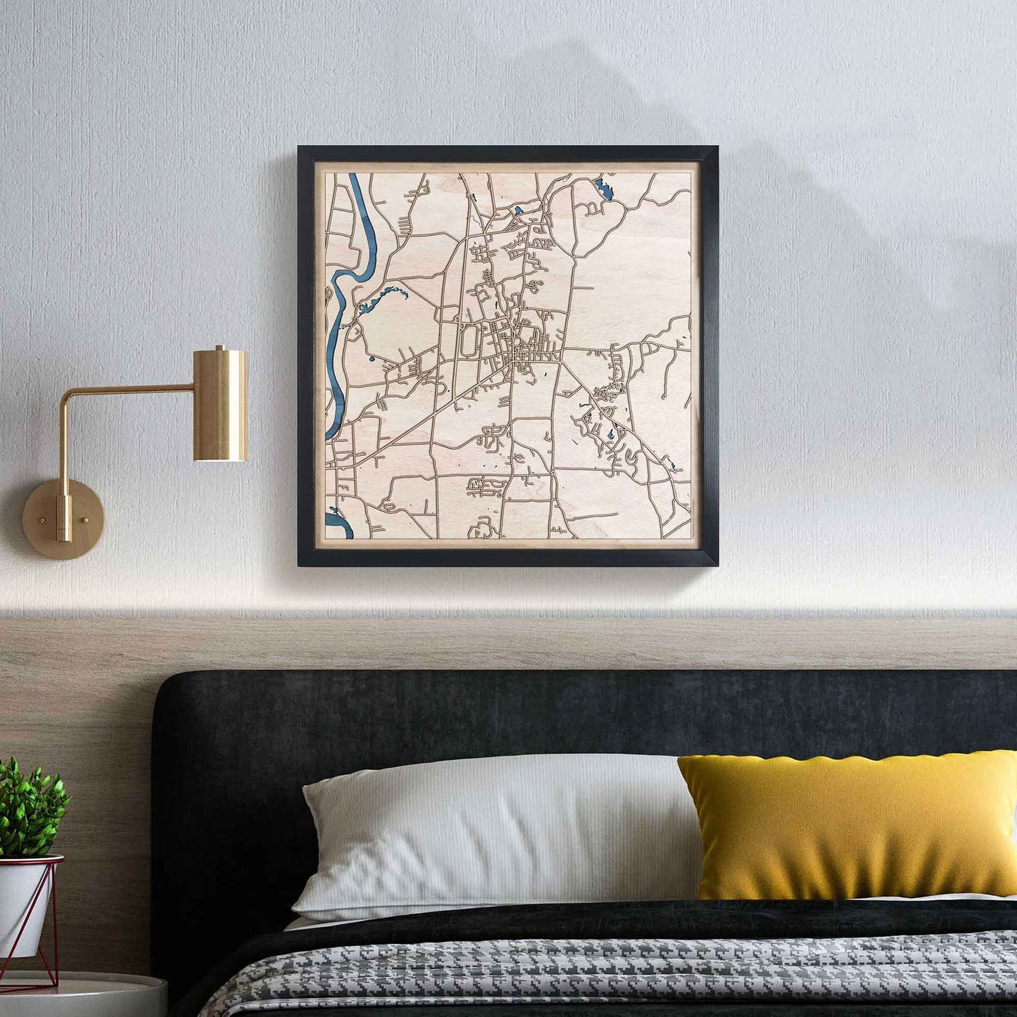 Amherst Wooden Map by CityWood - Custom Wood Map Art - Unique Laser Cut Engraved - Anniversary Gift