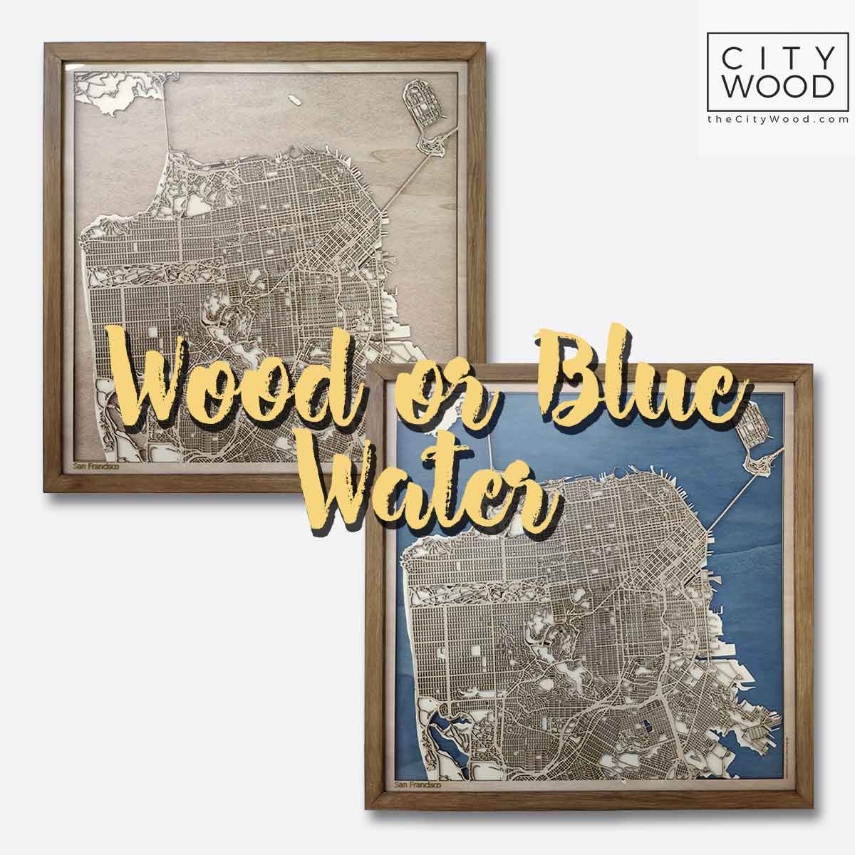 Personalized wood anniversary map with custom message and marked location