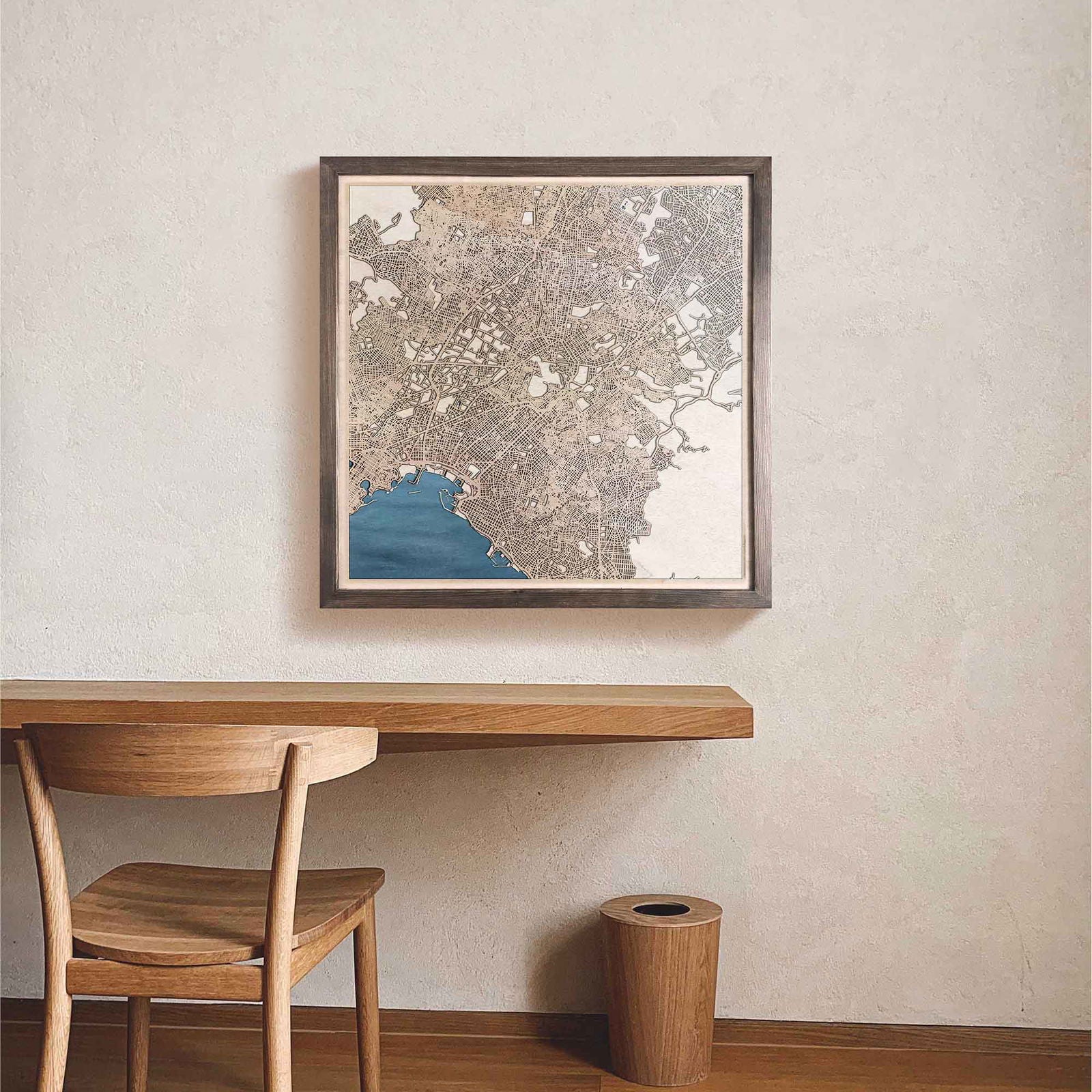 Athens Wooden Map by CityWood - Custom Wood Map Art - Unique Laser Cut Engraved - Anniversary Gift
