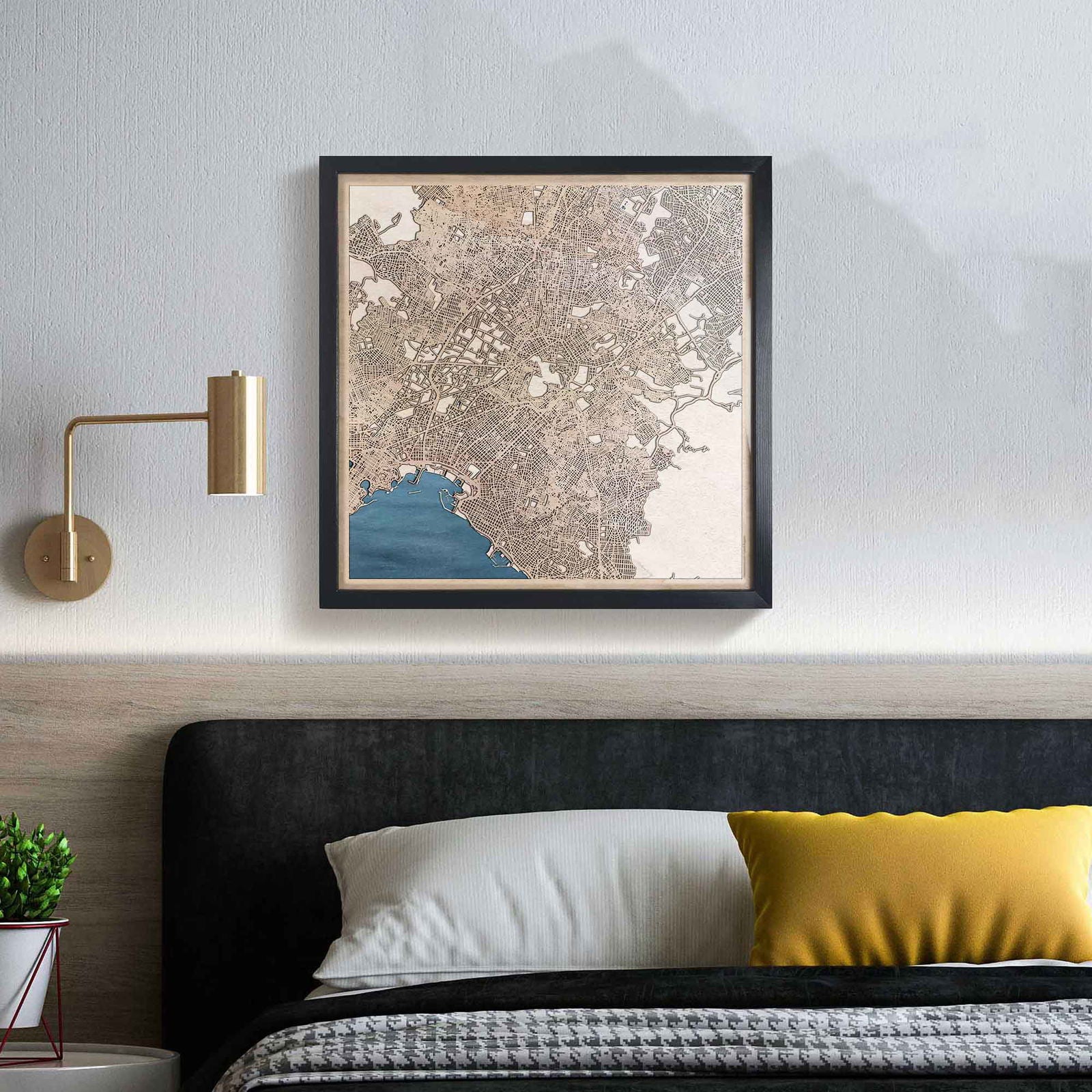 Athens Wooden Map by CityWood - Custom Wood Map Art - Unique Laser Cut Engraved - Anniversary Gift