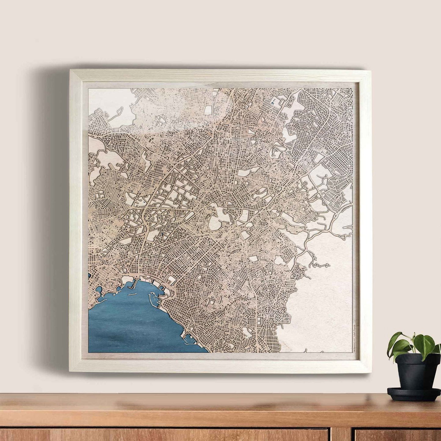 Athens Wooden Map by CityWood - Custom Wood Map Art - Unique Laser Cut Engraved - Anniversary Gift