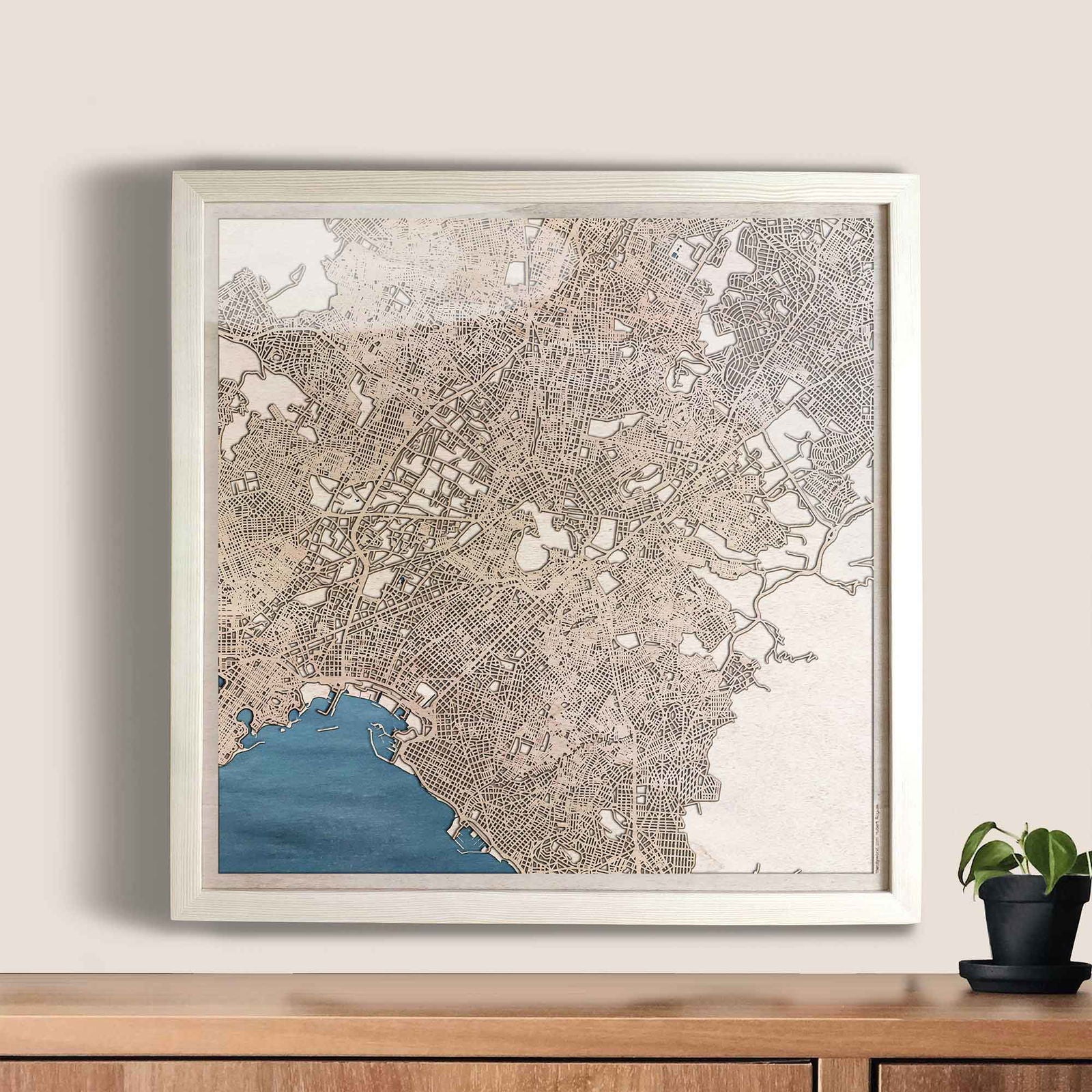 Athens Wooden Map by CityWood - Custom Wood Map Art - Unique Laser Cut Engraved - Anniversary Gift