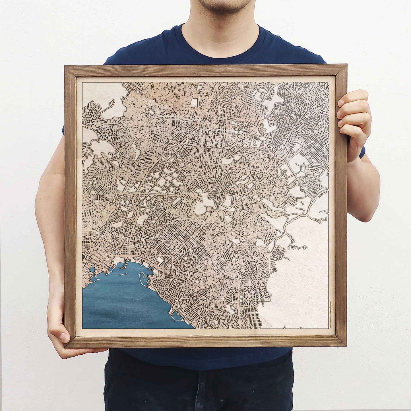 Athens Wooden Map by CityWood - Custom Wood Map Art - Unique Laser Cut Engraved - Anniversary Gift