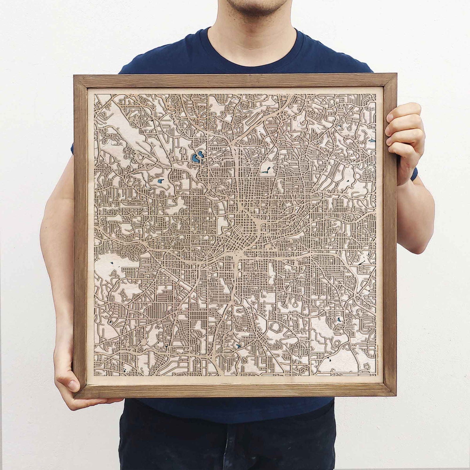Atlanta Wooden Map by CityWood - Custom Wood Map Art - Unique Laser Cut Engraved - Anniversary Gift