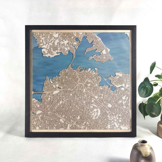 Auckland Wooden Map by CityWood - Custom Wood Map Art - Unique Laser Cut Engraved - Anniversary Gift