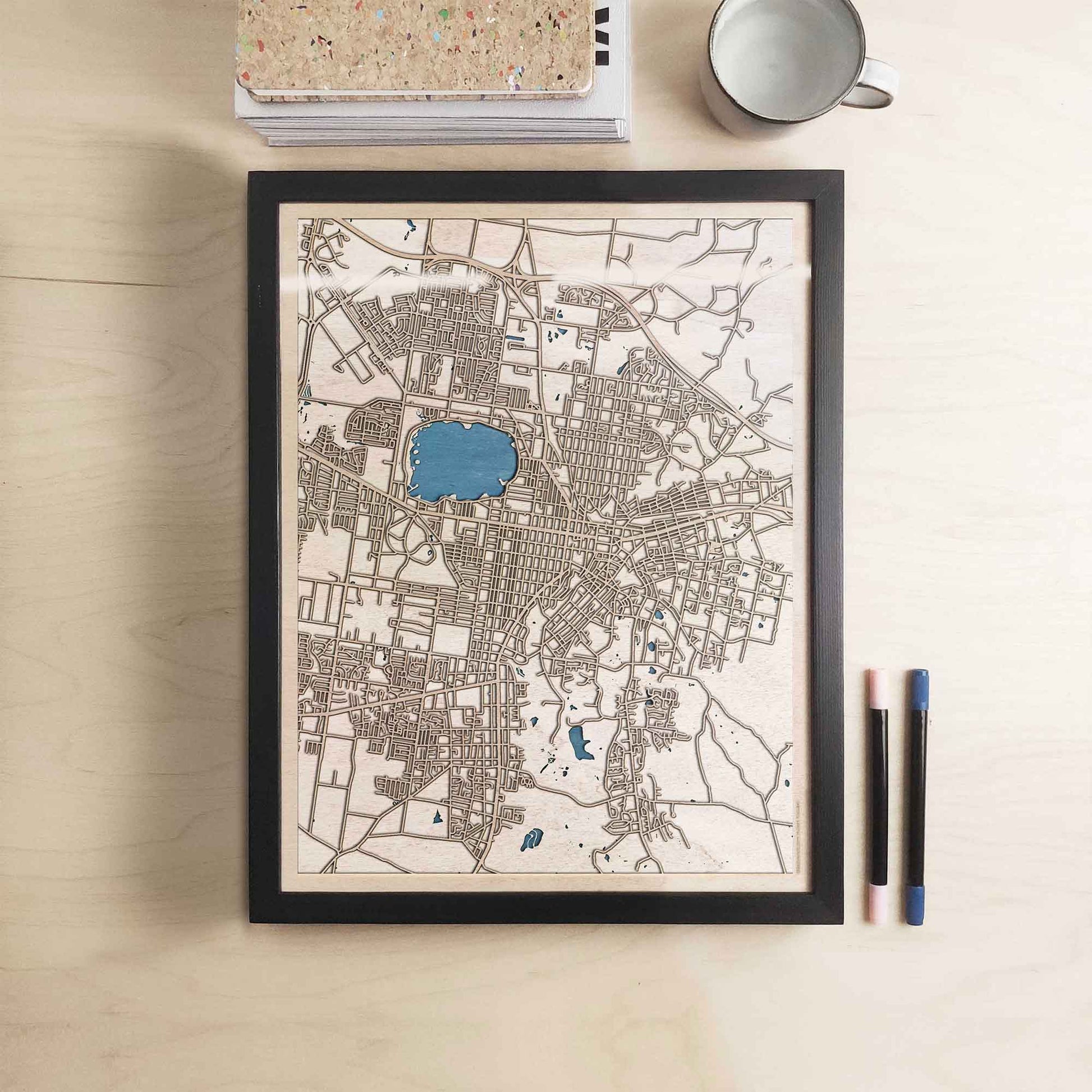 Ballarat Wooden Map by CityWood - Custom Wood Map Art - Unique Laser Cut Engraved - Anniversary Gift
