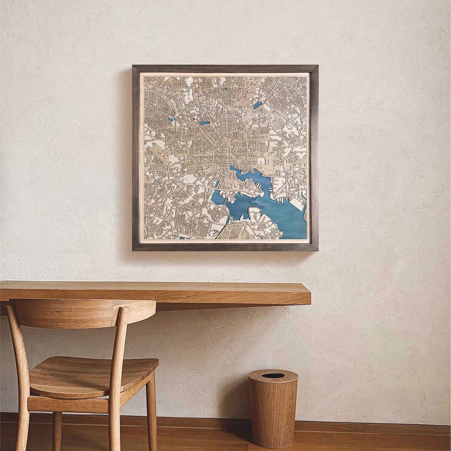 Baltimore Wooden Map by CityWood - Custom Wood Map Art - Unique Laser Cut Engraved - Anniversary Gift