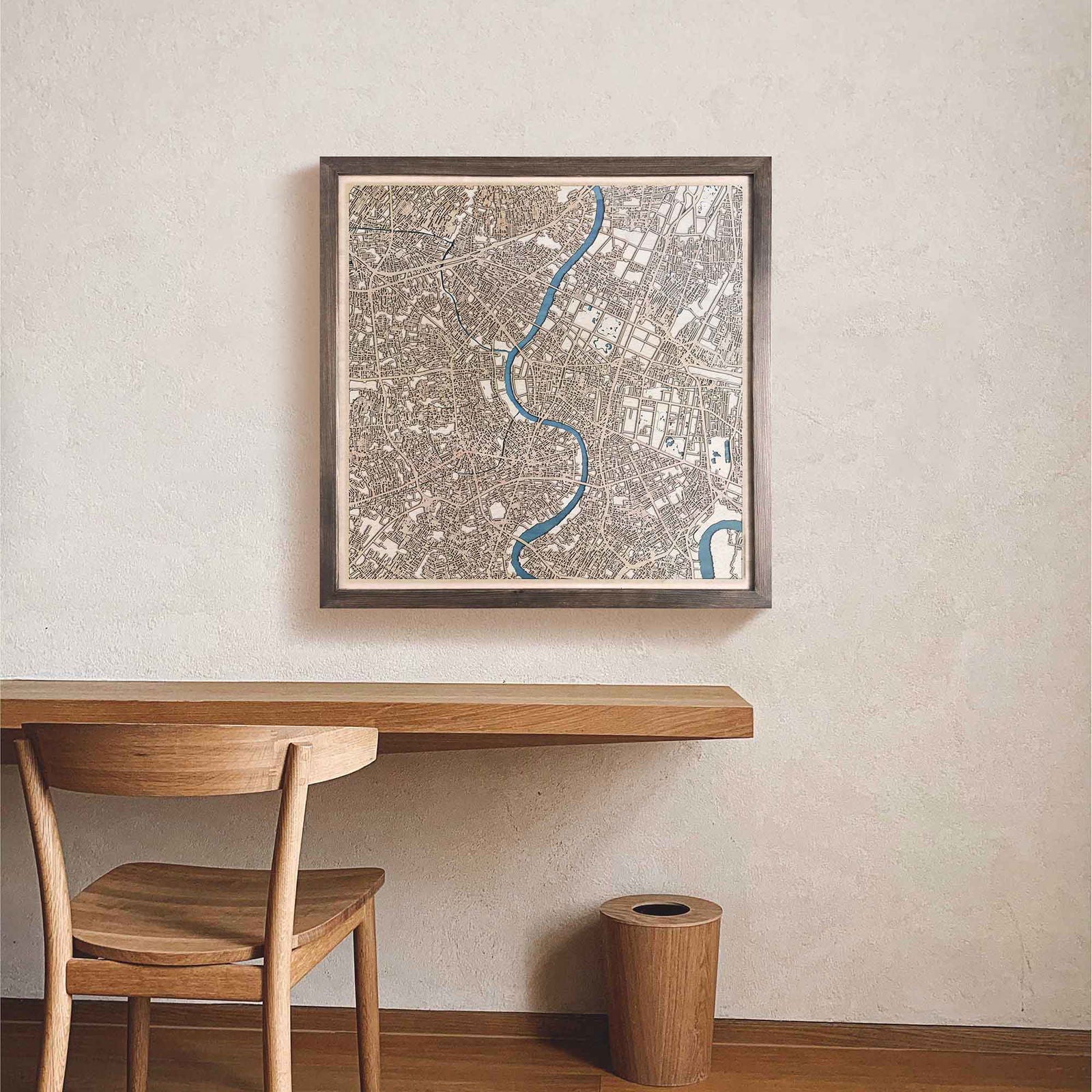 Bangkok Wooden Map by CityWood - Custom Wood Map Art - Unique Laser Cut Engraved - Anniversary Gift