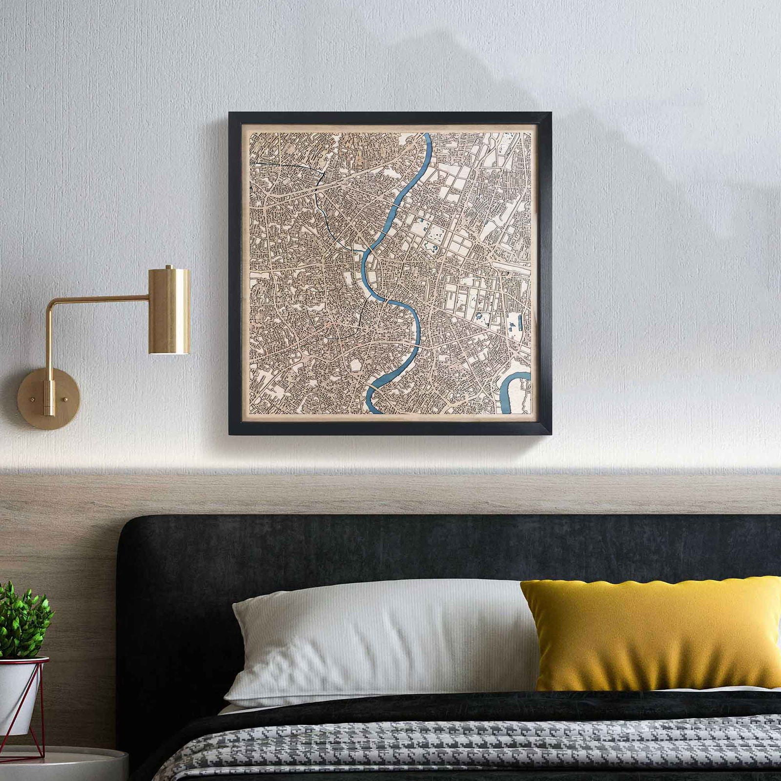Bangkok Wooden Map by CityWood - Custom Wood Map Art - Unique Laser Cut Engraved - Anniversary Gift