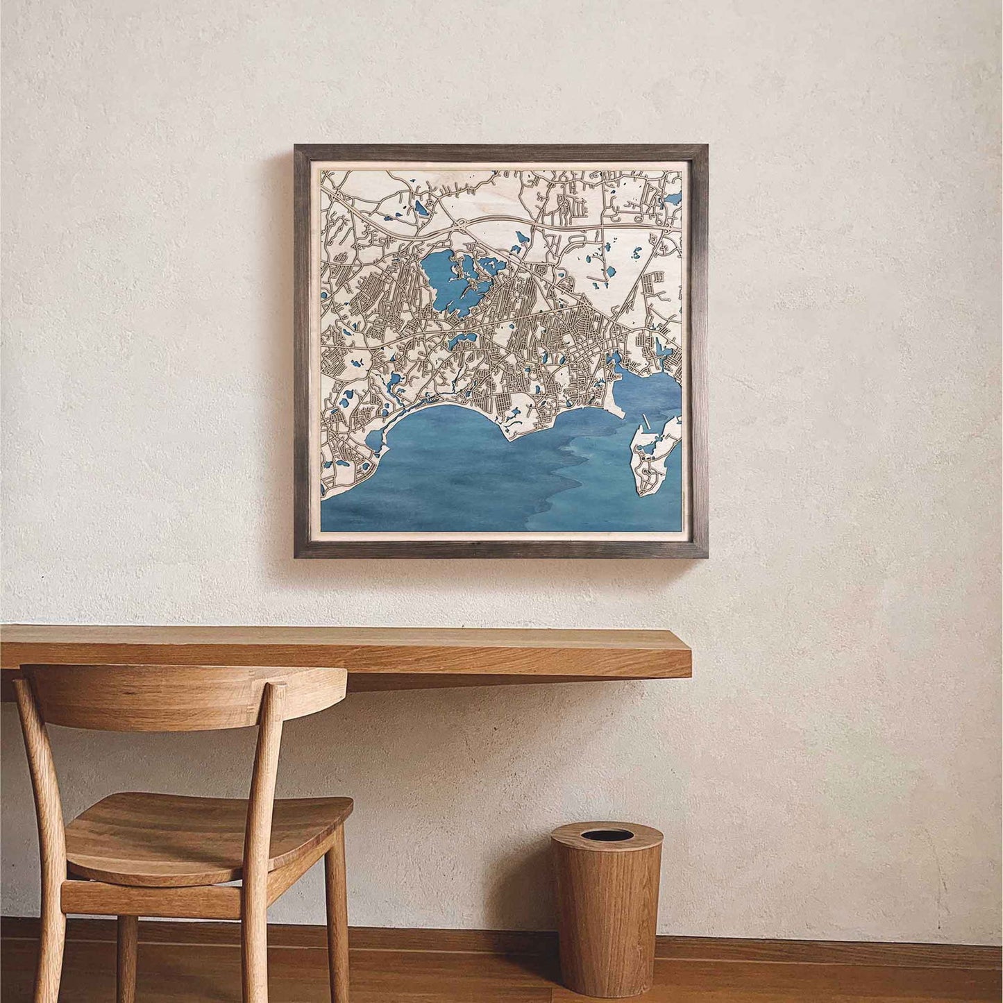 Barnstable Wooden Map by CityWood - Custom Wood Map Art - Unique Laser Cut Engraved - Anniversary Gift