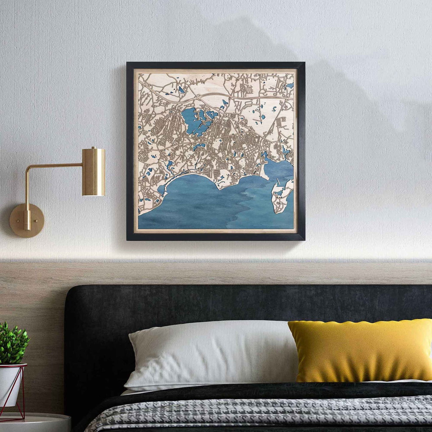 Barnstable Wooden Map by CityWood - Custom Wood Map Art - Unique Laser Cut Engraved - Anniversary Gift