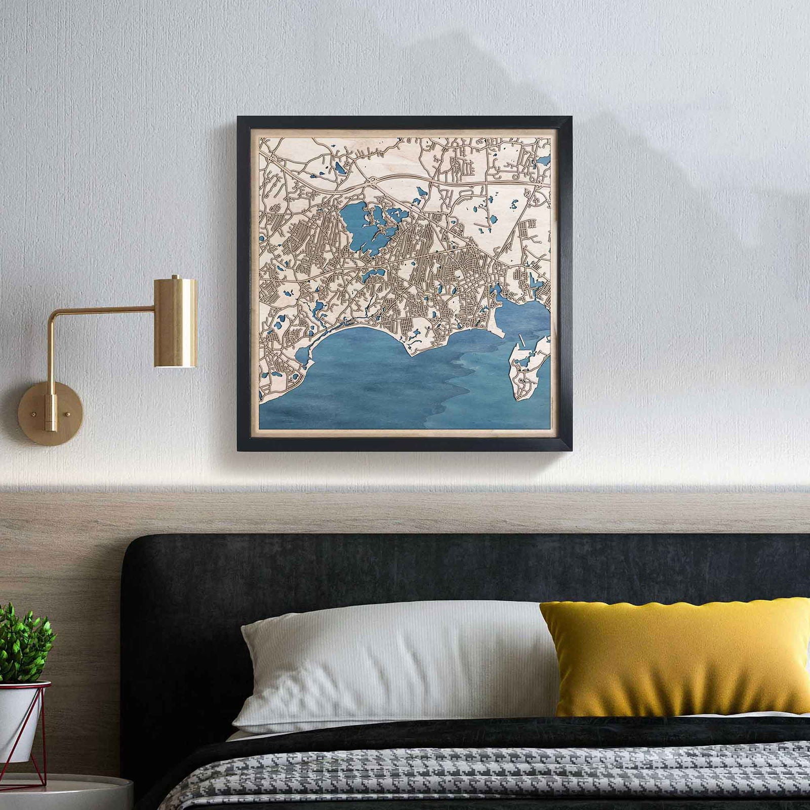 Barnstable Wooden Map by CityWood - Custom Wood Map Art - Unique Laser Cut Engraved - Anniversary Gift