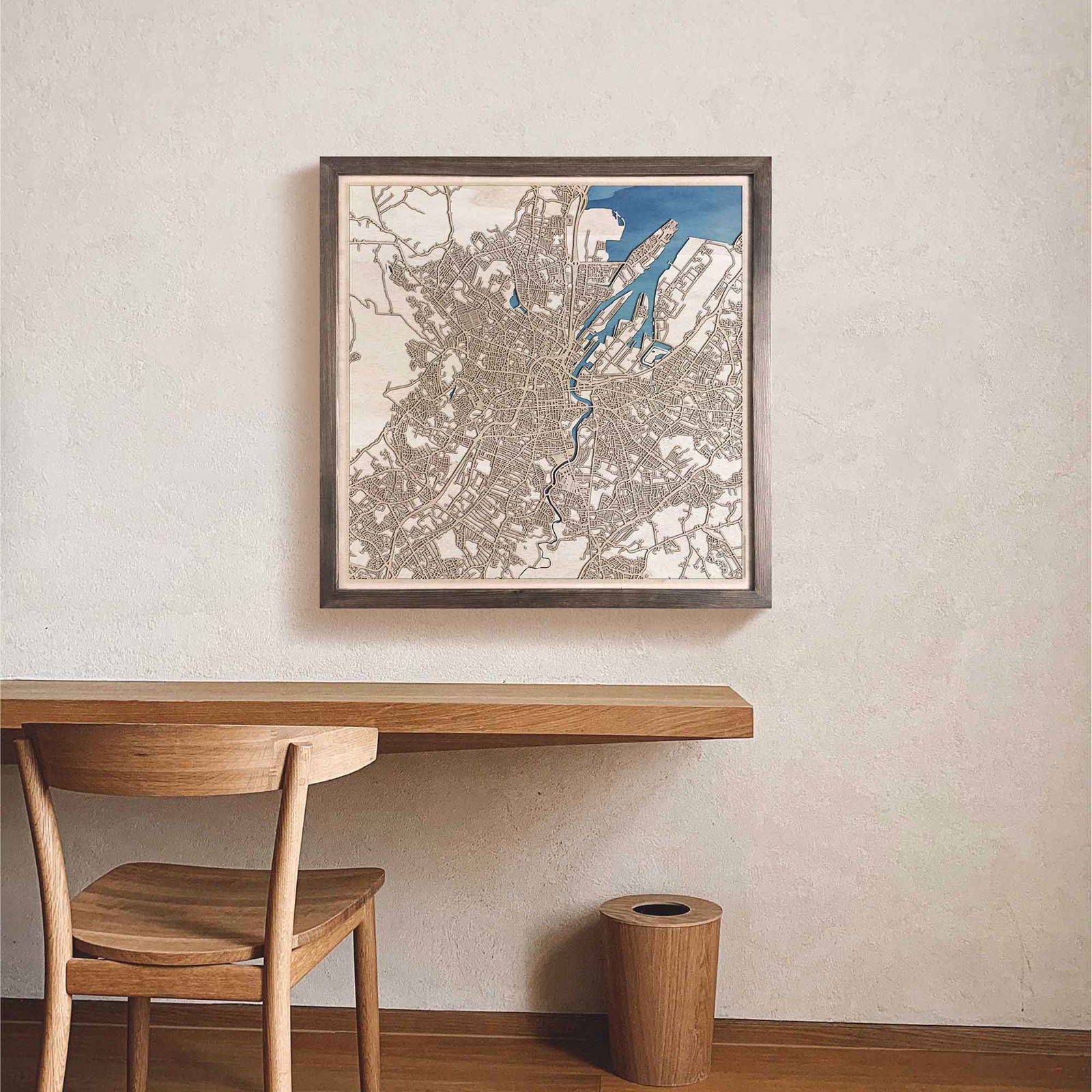 Belfast Wooden Map by CityWood - Custom Wood Map Art - Unique Laser Cut Engraved - Anniversary Gift