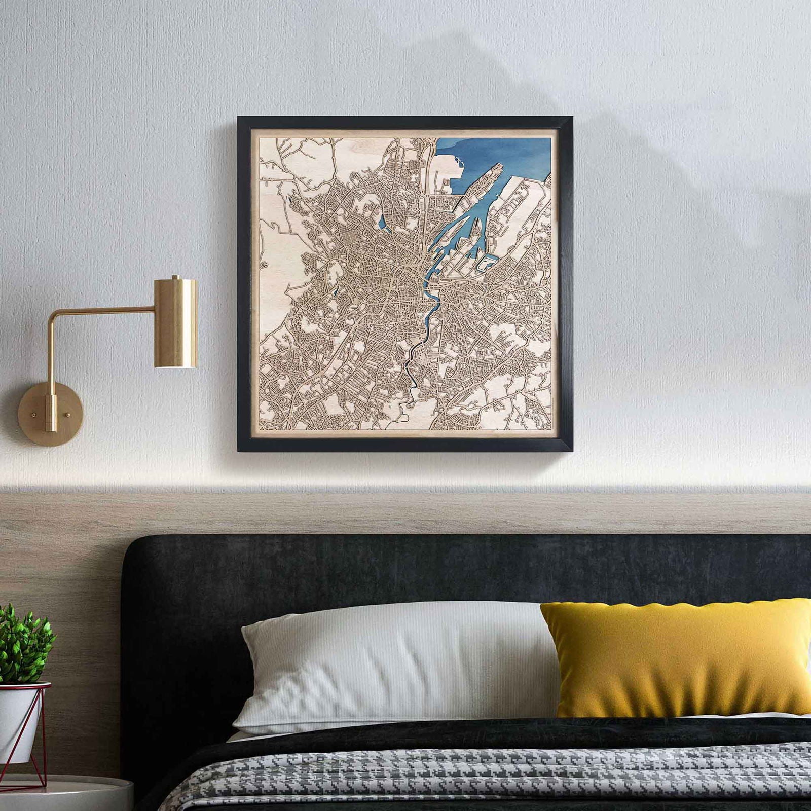 Belfast Wooden Map by CityWood - Custom Wood Map Art - Unique Laser Cut Engraved - Anniversary Gift