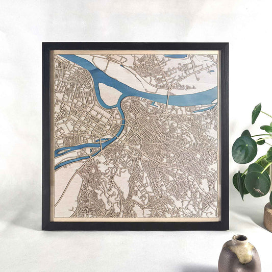 Belgrade Wooden Map by CityWood - Custom Wood Map Art - Unique Laser Cut Engraved - Anniversary Gift
