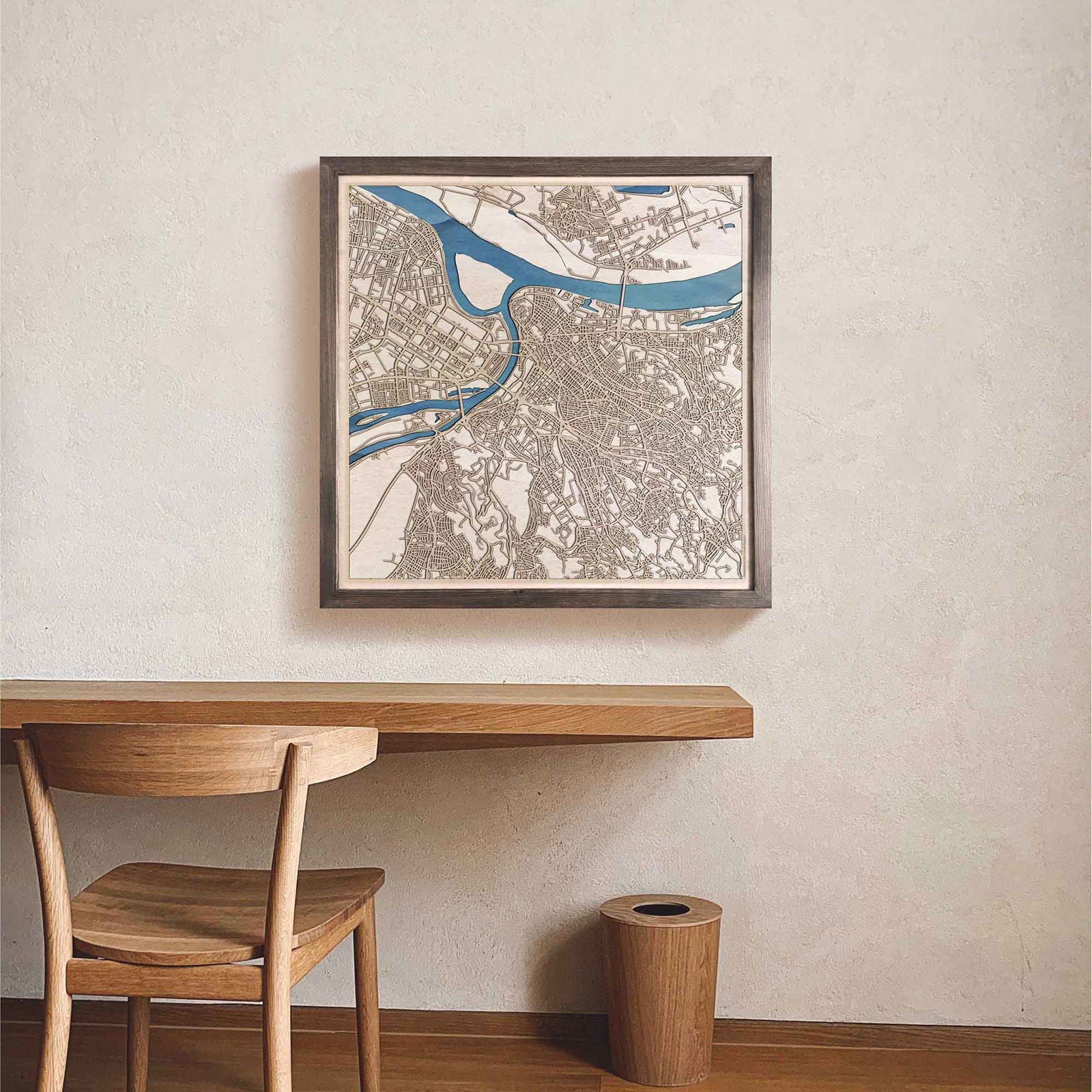 Belgrade Wooden Map by CityWood - Custom Wood Map Art - Unique Laser Cut Engraved - Anniversary Gift