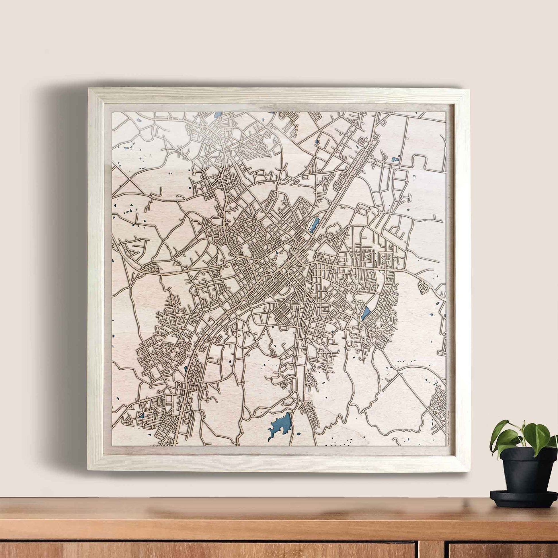 Bendigo Wooden Map by CityWood - Custom Wood Map Art - Unique Laser Cut Engraved - Anniversary Gift