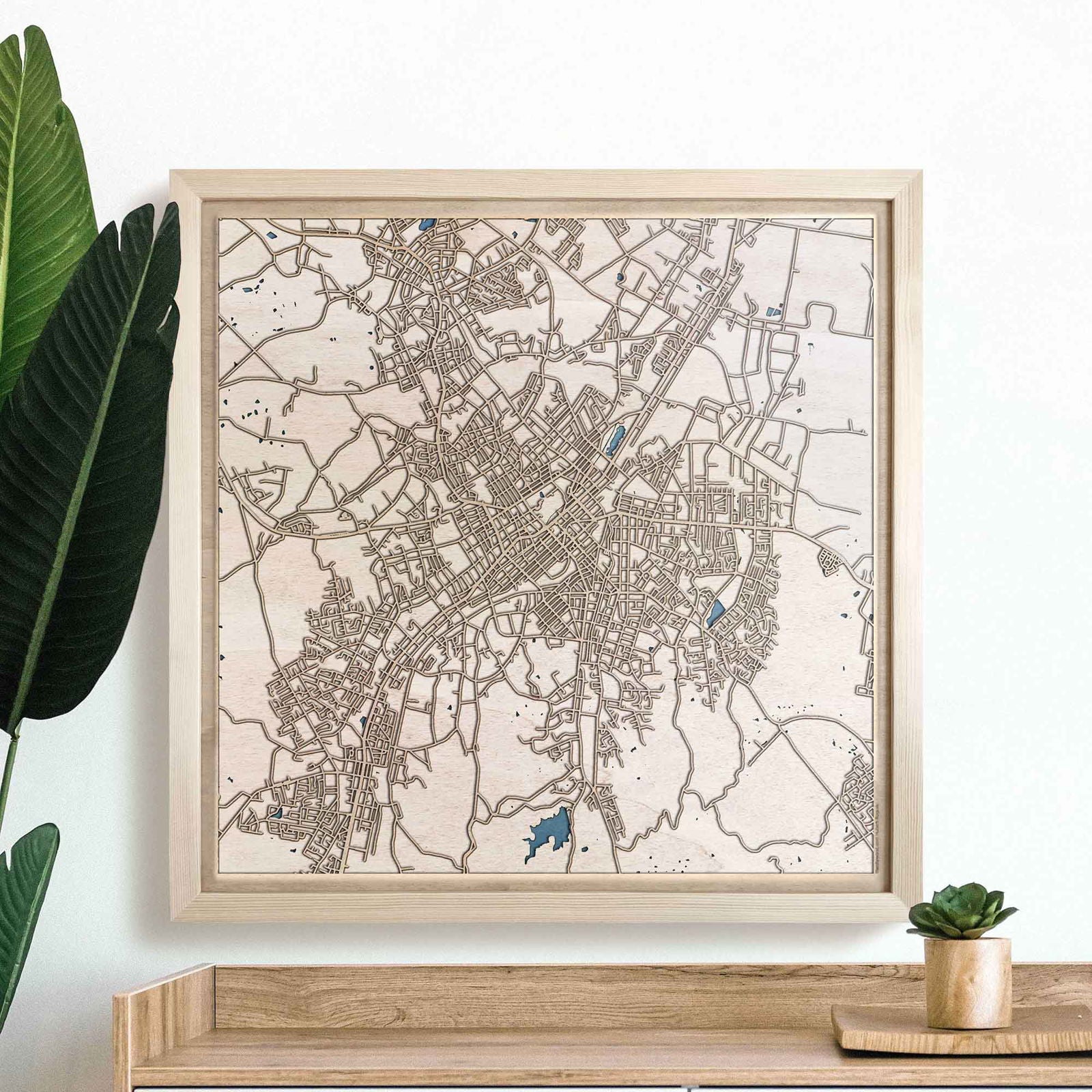 Bendigo Wooden Map by CityWood - Custom Wood Map Art - Unique Laser Cut Engraved - Anniversary Gift