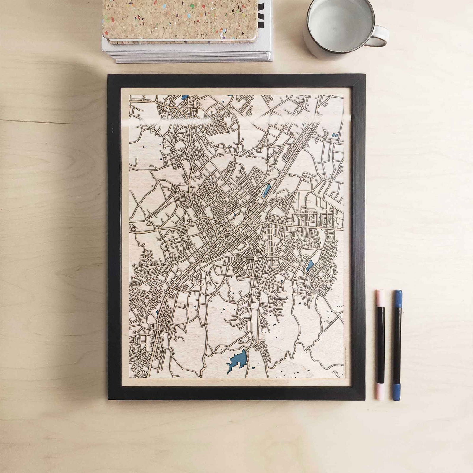 Bendigo Wooden Map by CityWood - Custom Wood Map Art - Unique Laser Cut Engraved - Anniversary Gift