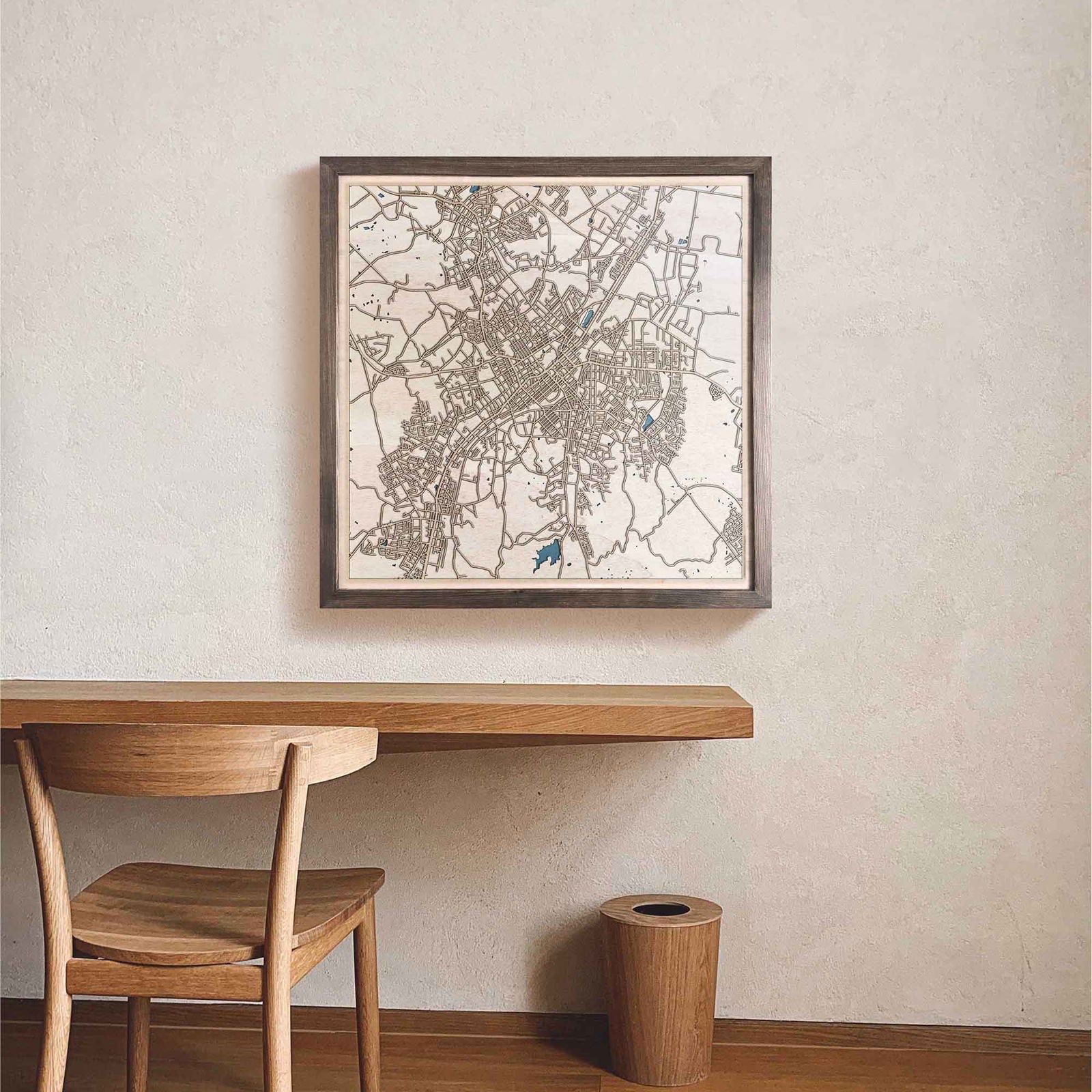 Bendigo Wooden Map by CityWood - Custom Wood Map Art - Unique Laser Cut Engraved - Anniversary Gift