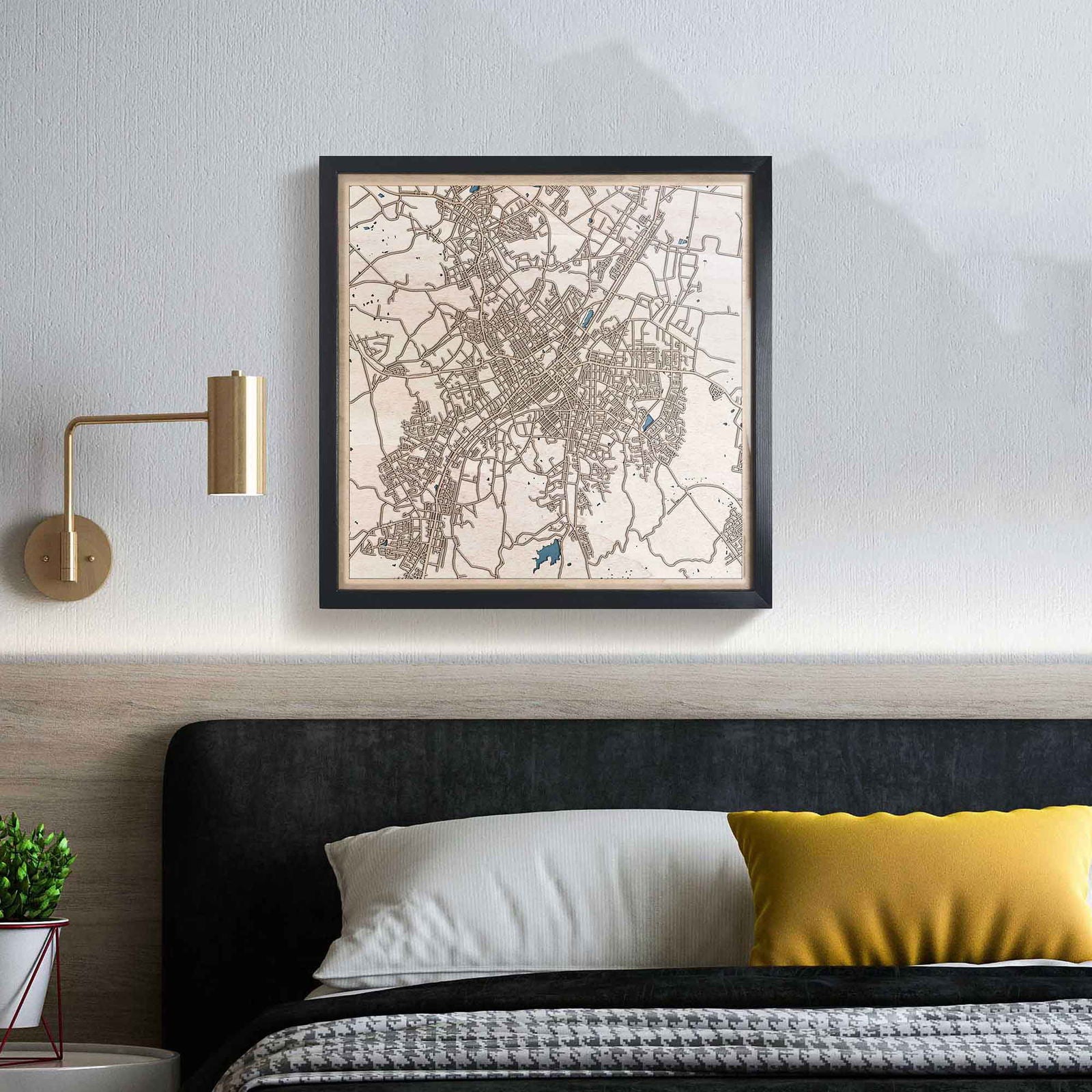 Bendigo Wooden Map by CityWood - Custom Wood Map Art - Unique Laser Cut Engraved - Anniversary Gift