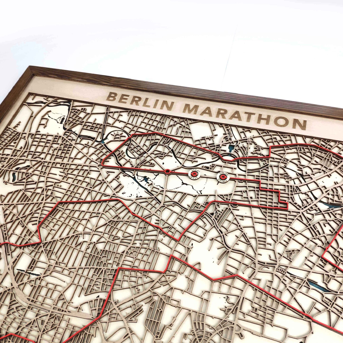 Berlin Marathon Commemorative Wooden Route Map – Collector's Item by CityWood - Custom Wood Map Art - Unique Laser Cut Engraved - Anniversary Gift