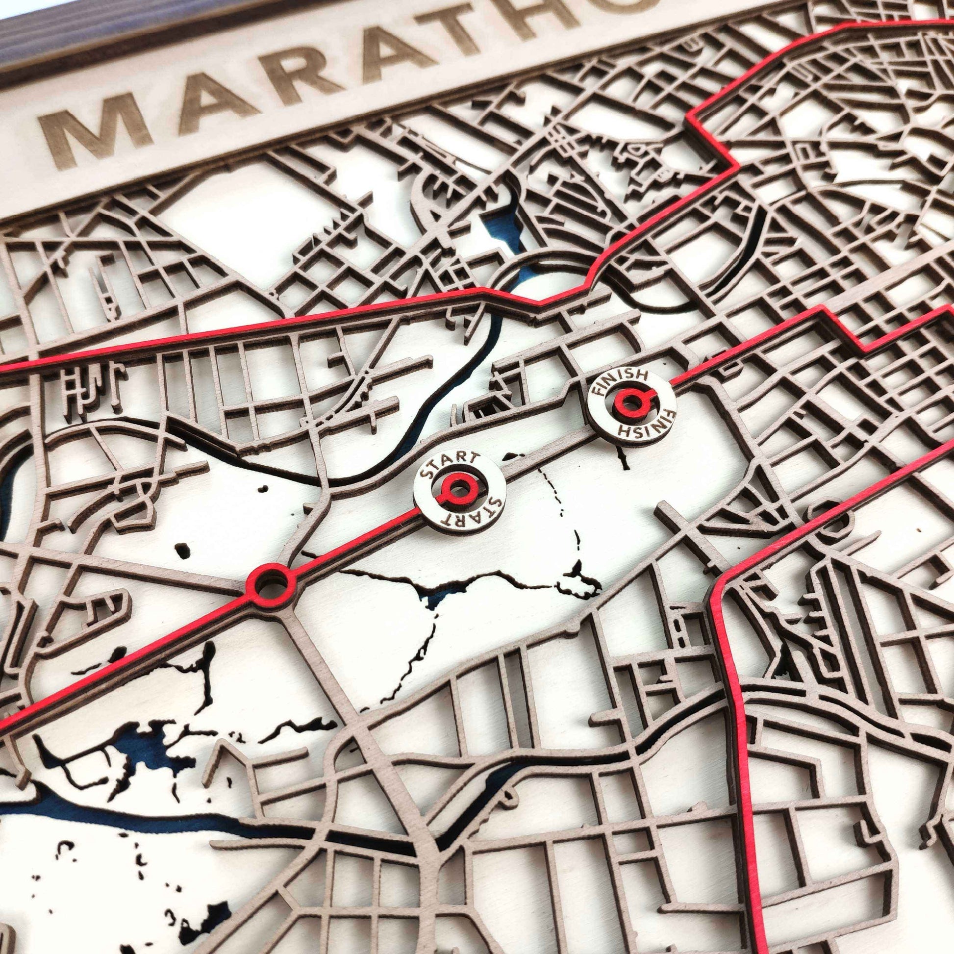 Berlin Marathon Laser-Cut Wooden Map – Unique Runner Poster Gift by CityWood - Custom Wood Map Art - Unique Laser Cut Engraved - Anniversary Gift