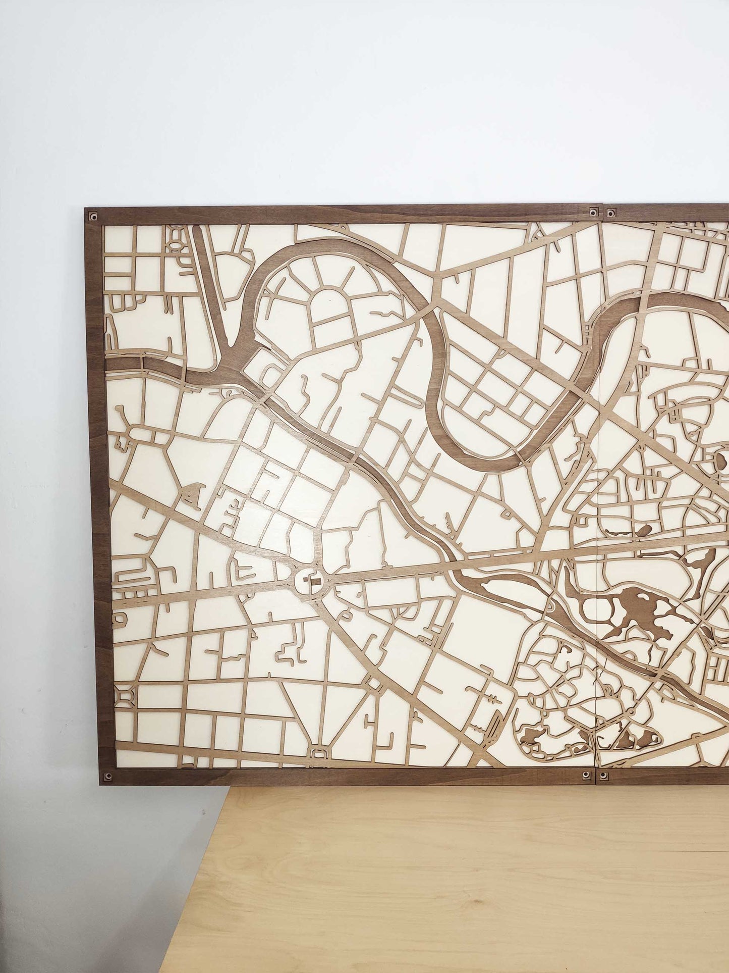 Berlin - Laser-Cut Wooden Panel Map Wall Art