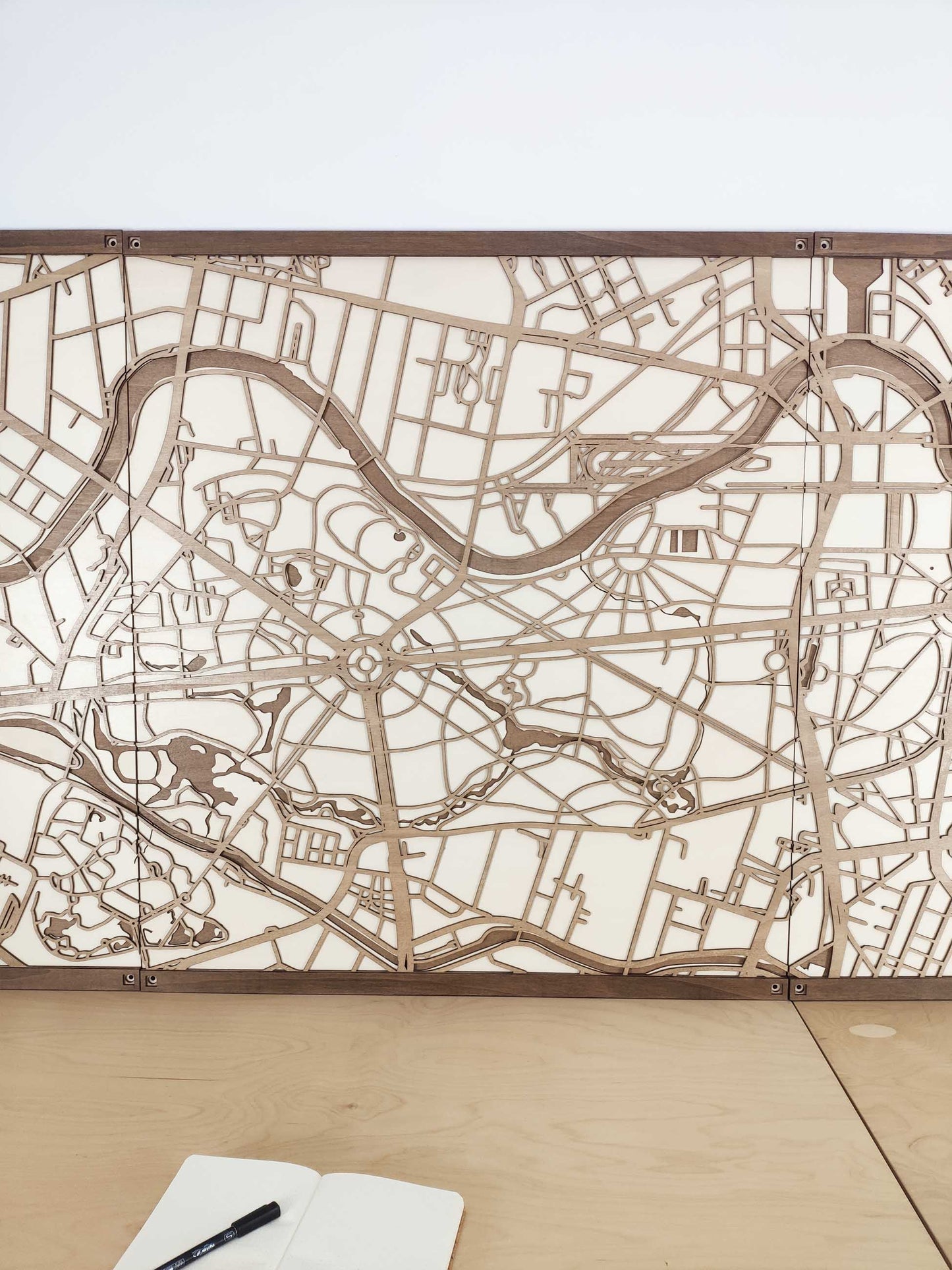 Berlin - Laser-Cut Wooden Panel Map Wall Art