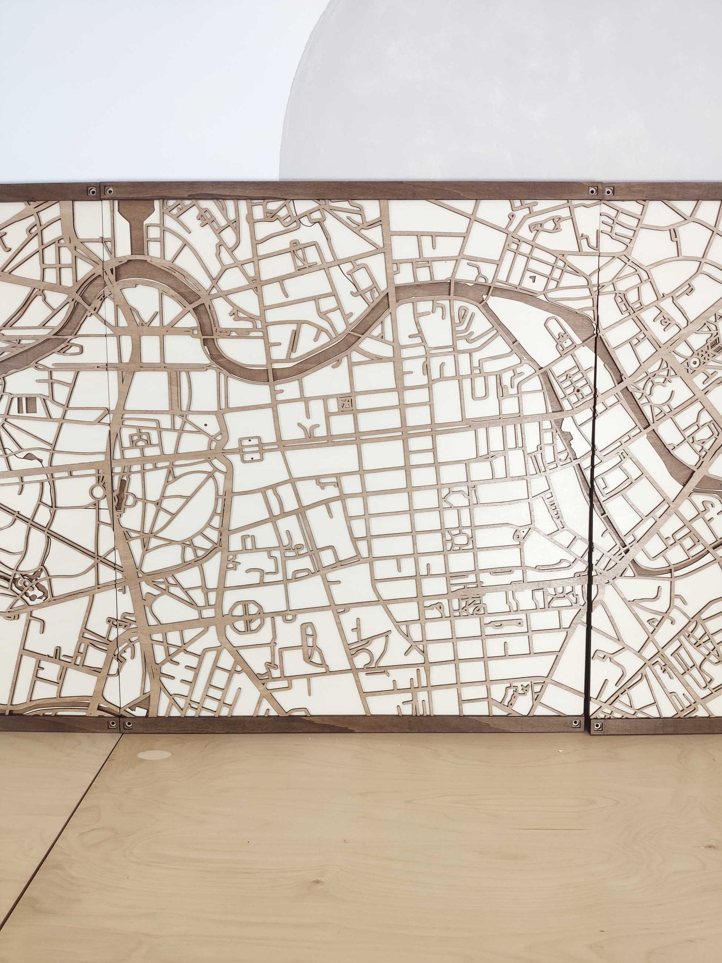 Berlin - Laser-Cut Wooden Panel Map Wall Art