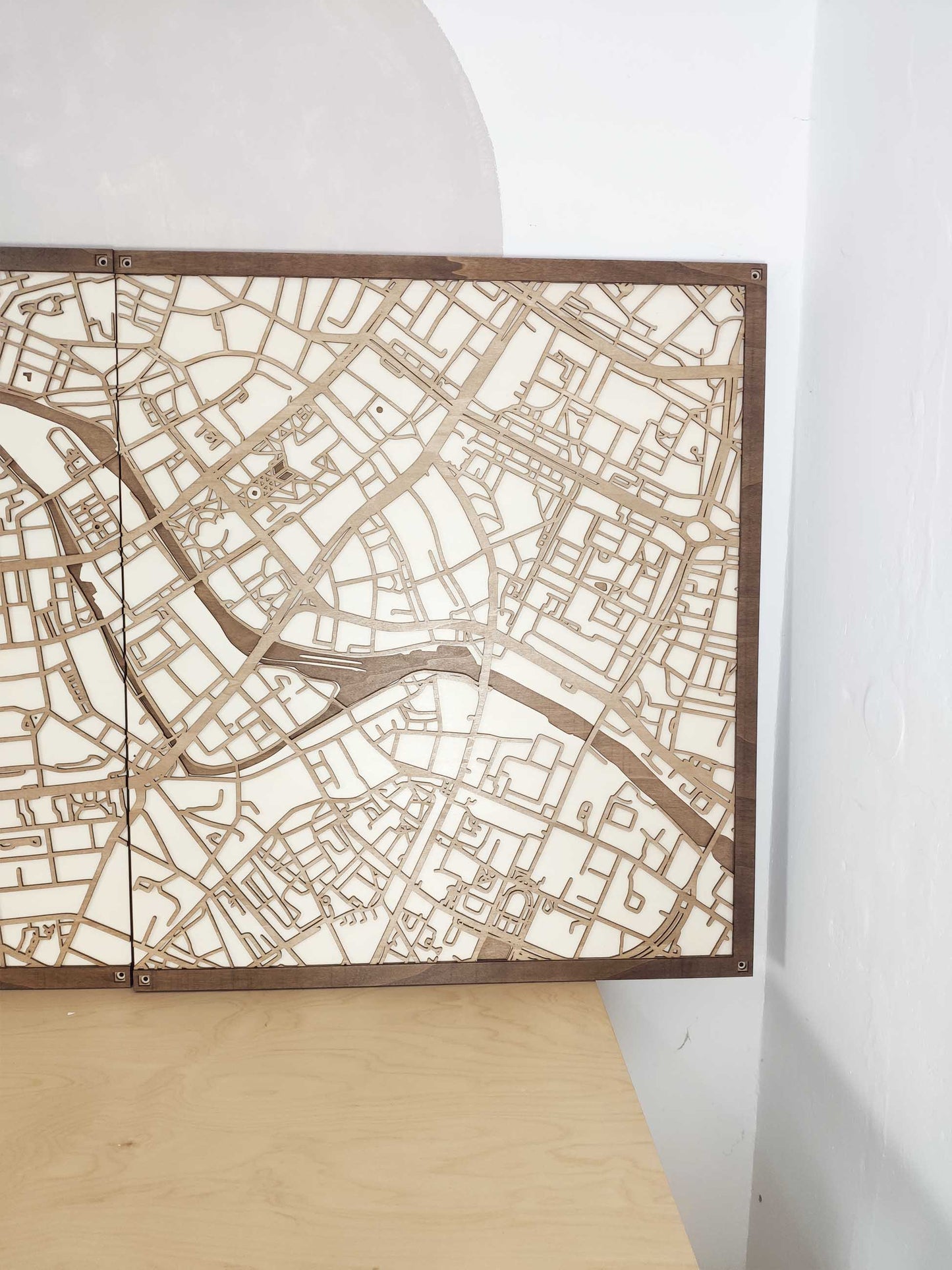 Berlin - Laser-Cut Wooden Panel Map Wall Art