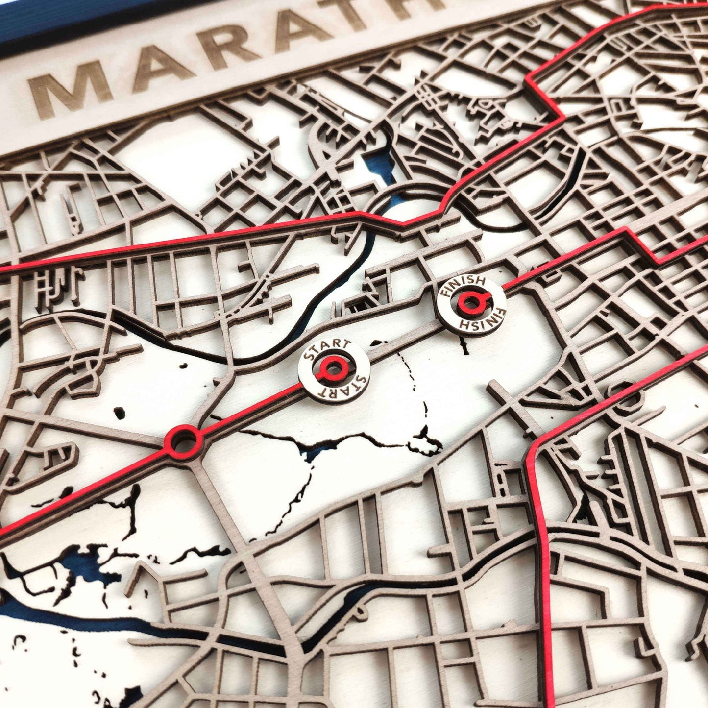 Berlin Marathon Wooden Map by CityWood - Custom Wood Map Art - Unique Laser Cut Engraved - Anniversary Gift