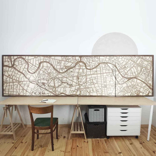 Berlin - Laser-Cut Wooden Panel Map Wall Art