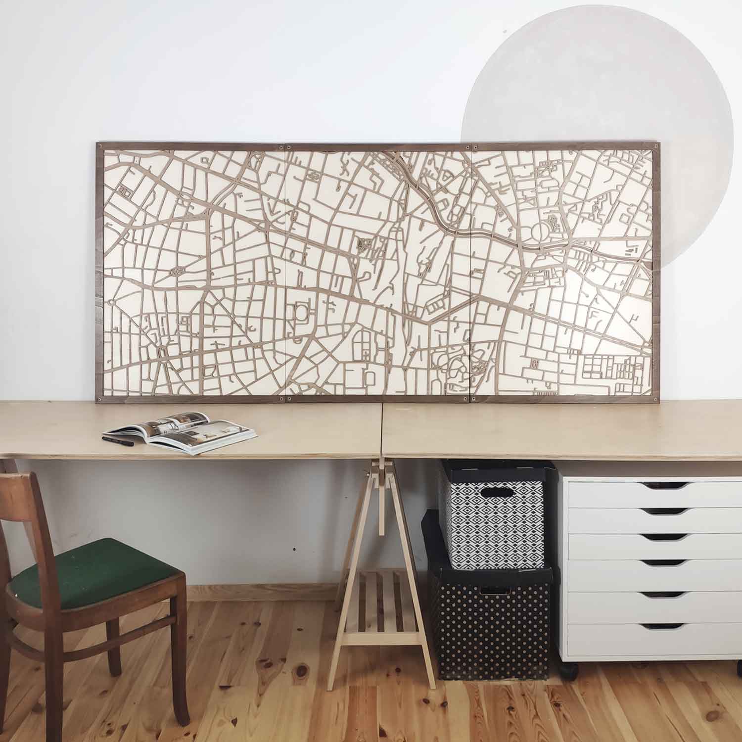 Wall Art for Living Room & Modern Spaces: Panel Map Designs – CityWood