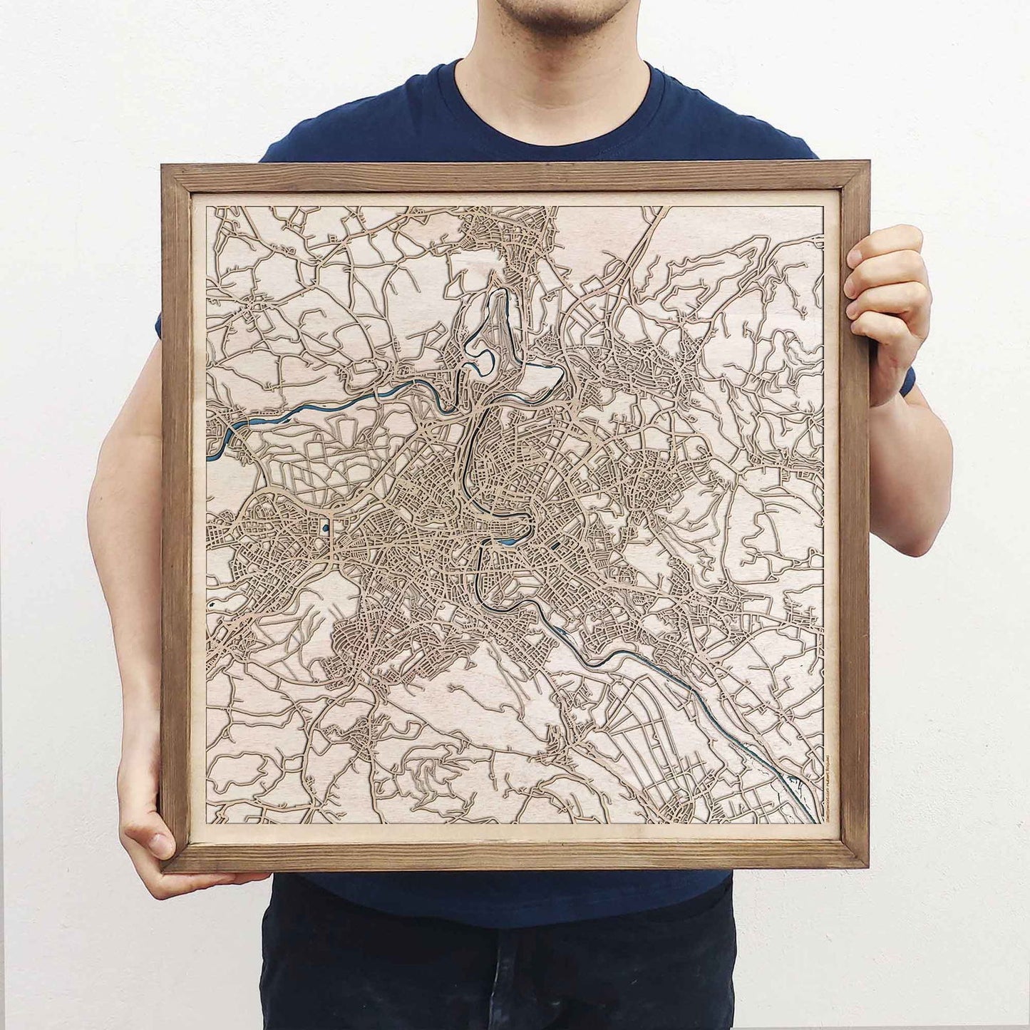 Bern Wooden Map by CityWood - Custom Wood Map Art - Unique Laser Cut Engraved - Anniversary Gift
